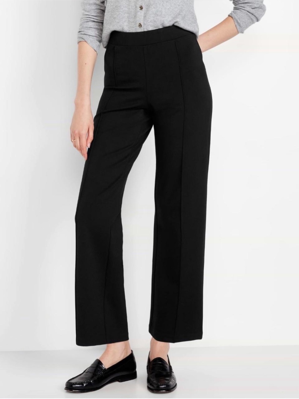 Black Women's Tailored Wide-Leg Pants